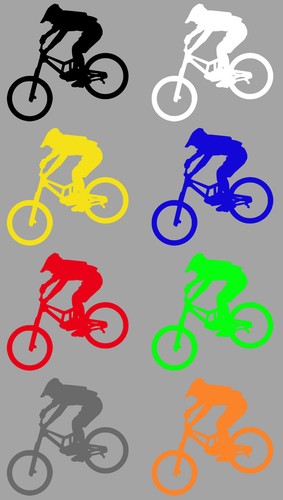 Aufkleber downhill fahrer - downhill,