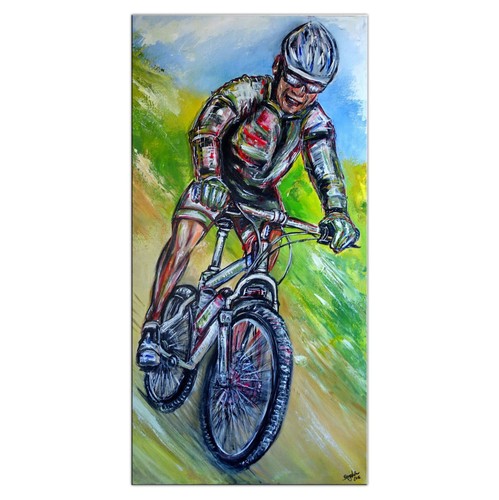 Sportgemälde mountainbiker - sportgemälde,